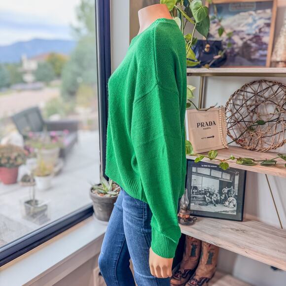 Divided by H&M, Emerald Green Crewneck Long Sleeve Sweater Top, Women's Large - Picture 5 of 9
